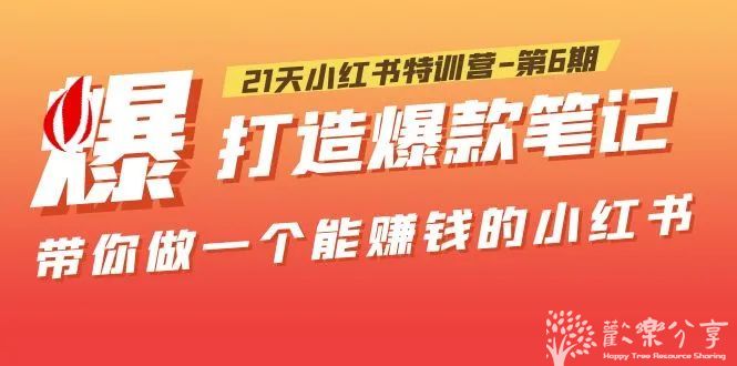 1天小红书特训营课程，打造爆款笔记，带你做一个能赚钱的小红书"